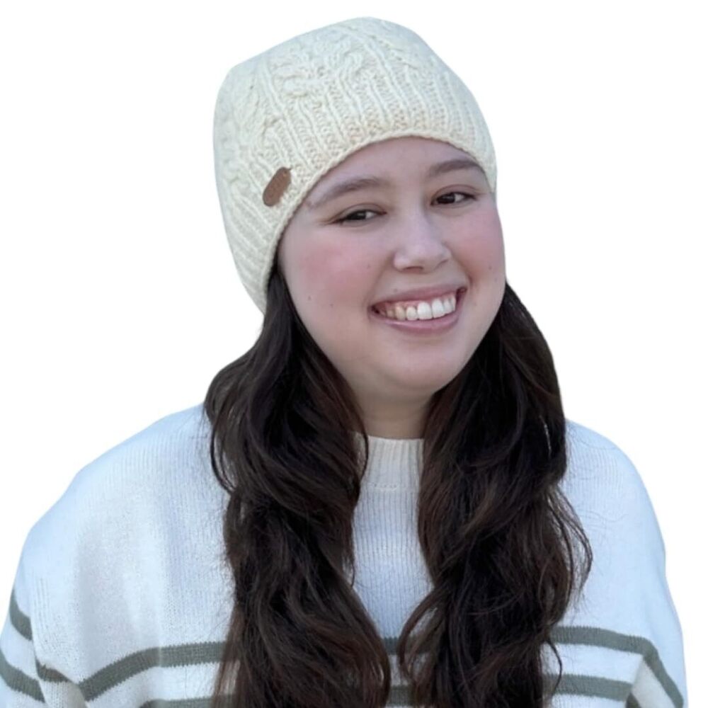 6683 Winter Hat - Fleece Lined 100% Wool Winter Beanie - Knitted Hat